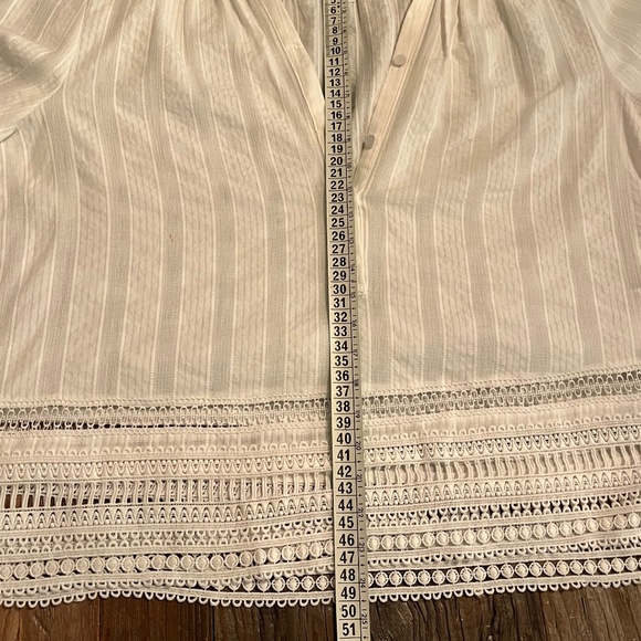 Club Monaco Lace Trim Boho Blouse - Size: M - Picture 2 of 5